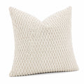 Coussin décoratif 45 x 45 cm en textile écru à texture tressée