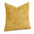 Coussin décoratif 45 x 45 cm textile moutarde à relief géométrique