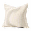 Coussin décoratif 45 x 45 cm en tissu côtelé écru pour canapé style moderne