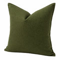 Coussin décoratif 50 x 50 cm en tissu texturé vert olive - carré souple