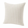 Coussin décoratif 45 x 45 cm en tissu beige à rayures tissées