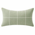 Coussin décoratif 50 x 30 cm en tissu vert sauge à motif quadrillé