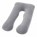 Coussin de grossesse en U 135 cm polyester gris soutien du corps