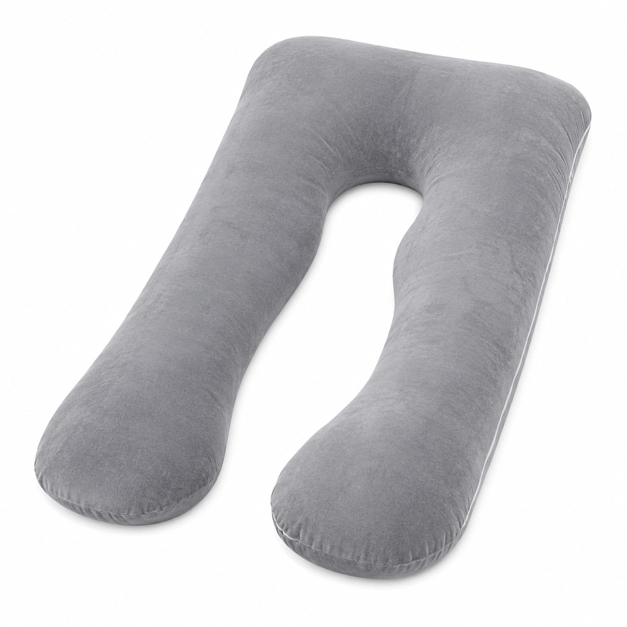 Coussin de grossesse en U 135 cm polyester gris soutien du corps
