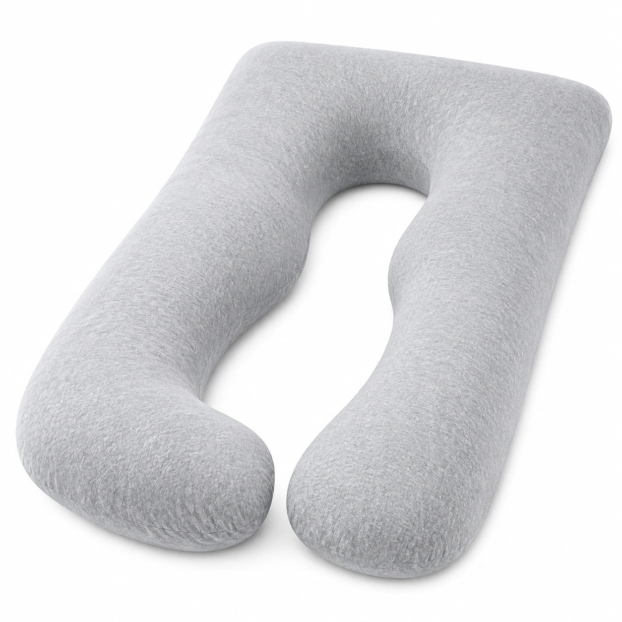 Coussin de grossesse en U 135 cm textile gris soutien corps