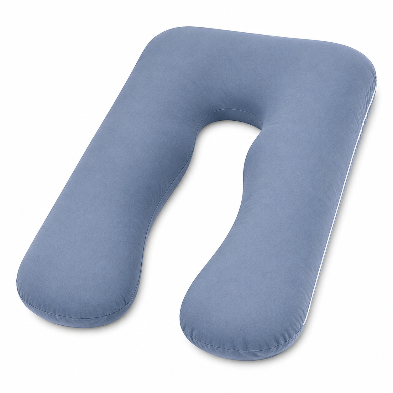 Coussin de grossesse en U 140 cm bleu en tissu doux soutien du corps