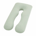 Oreiller de grossesse en U 145 cm textile vert sauge soutien du corps
