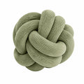 Coussin décoratif noué 35 cm en velours côtelé vert style moderne