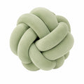 Coussin noué 30 cm en tissu vert sauge décoratif style scandinave