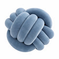 Coussin décoratif nœud 30 cm bleu en tissu effet velours - soutien souple