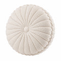 Coussin décoratif rond 45 cm en textile tricoté écru style relief