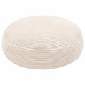 Coussin rond 80 cm en tissu côtelé beige pour assise au sol