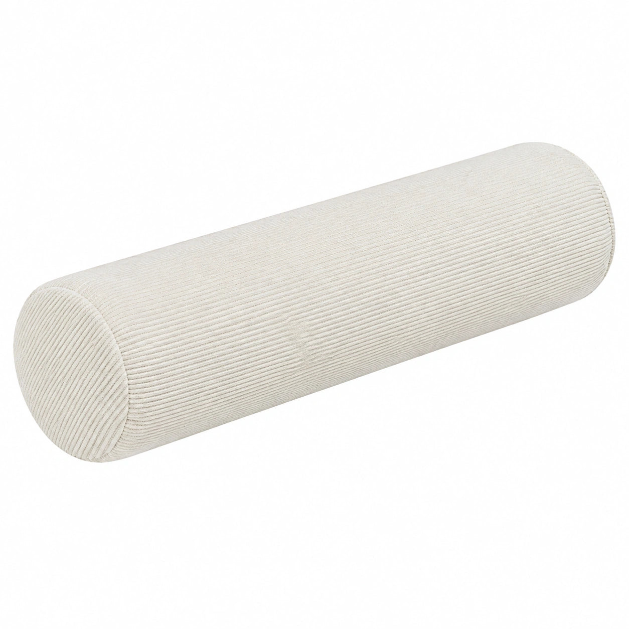 Coussin traversin 20 x 60 cm en tissu côtelé écru - soutien décoratif